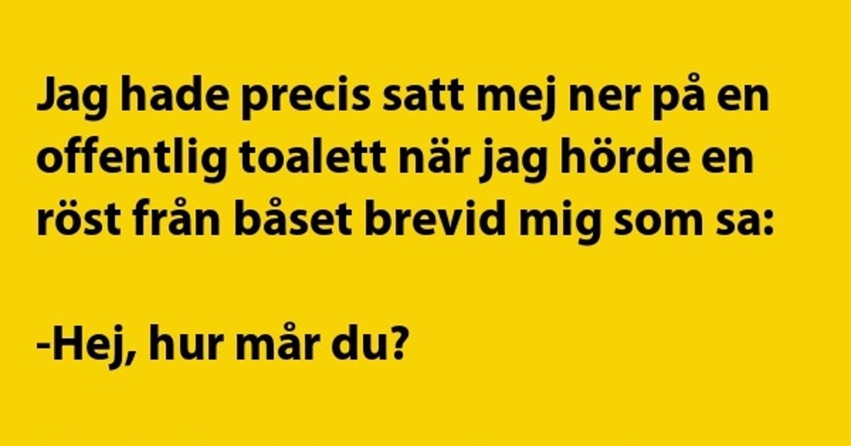 Jag hade precis satt mig ner på en offentlig toalett…