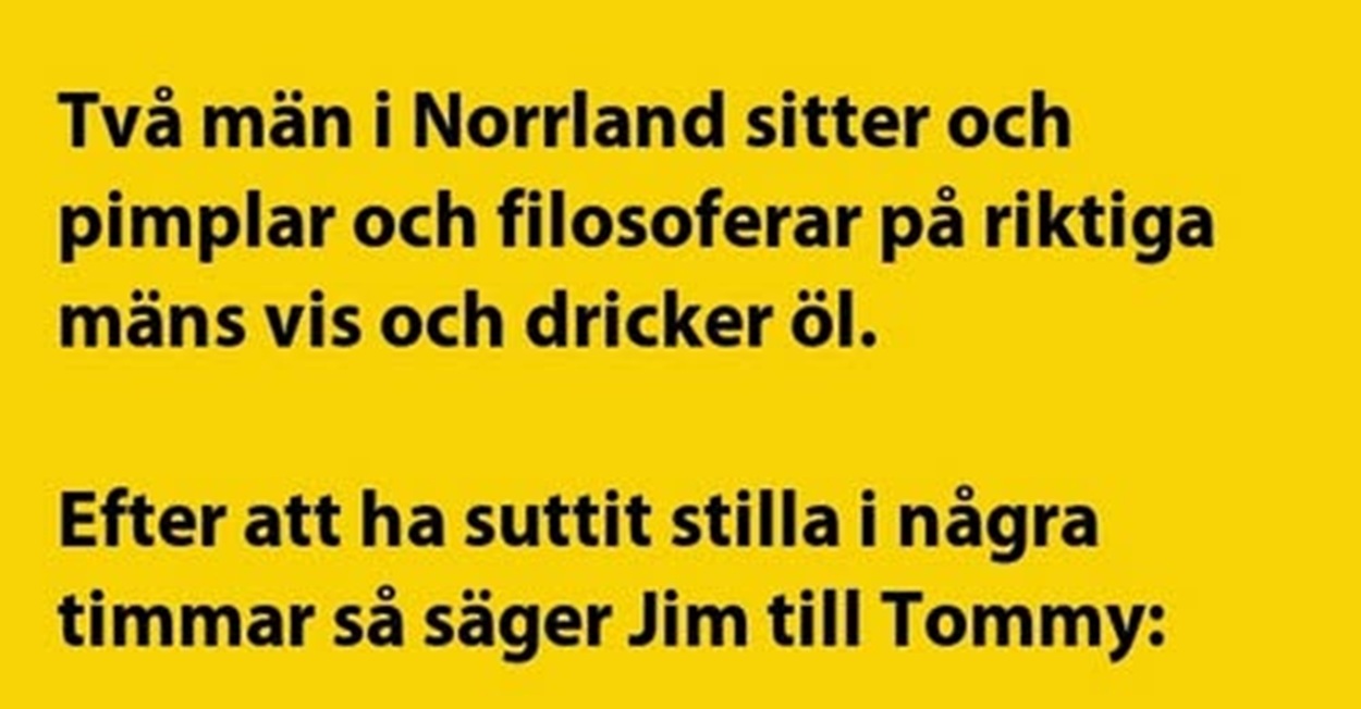 Två män i Norrland sitter och pimplar…