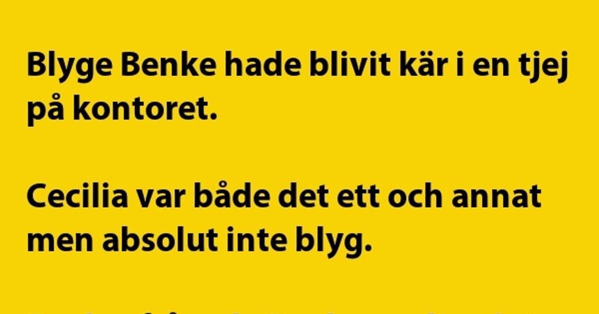 Blyge Benke hade blivit kär…